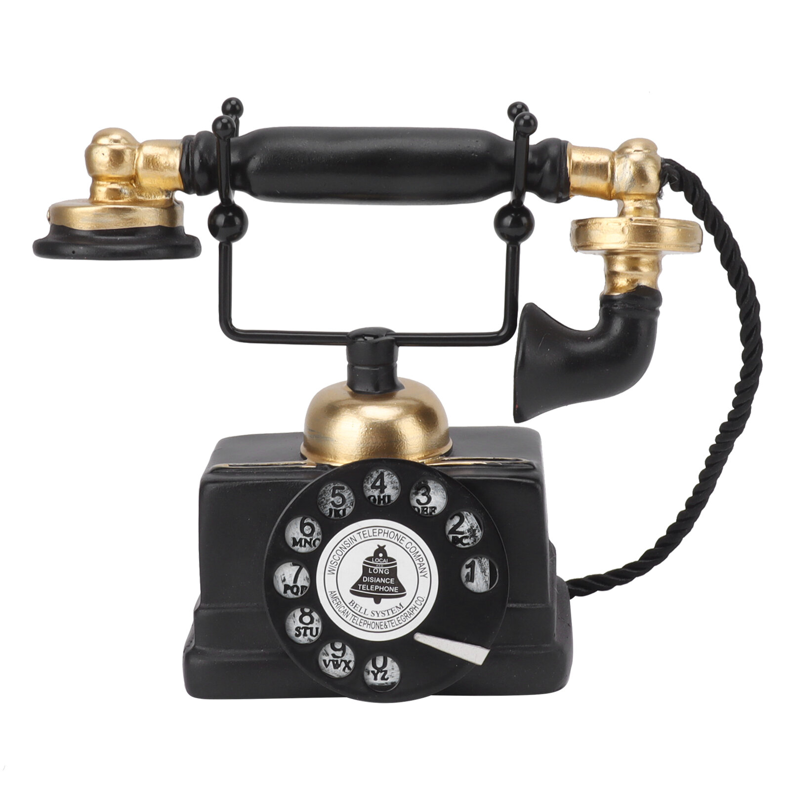 Large Retro Decorative Phone Model Resin Vintage Rotary Telephone Decor Statue Decoration for Cafe Bar Window Type 14