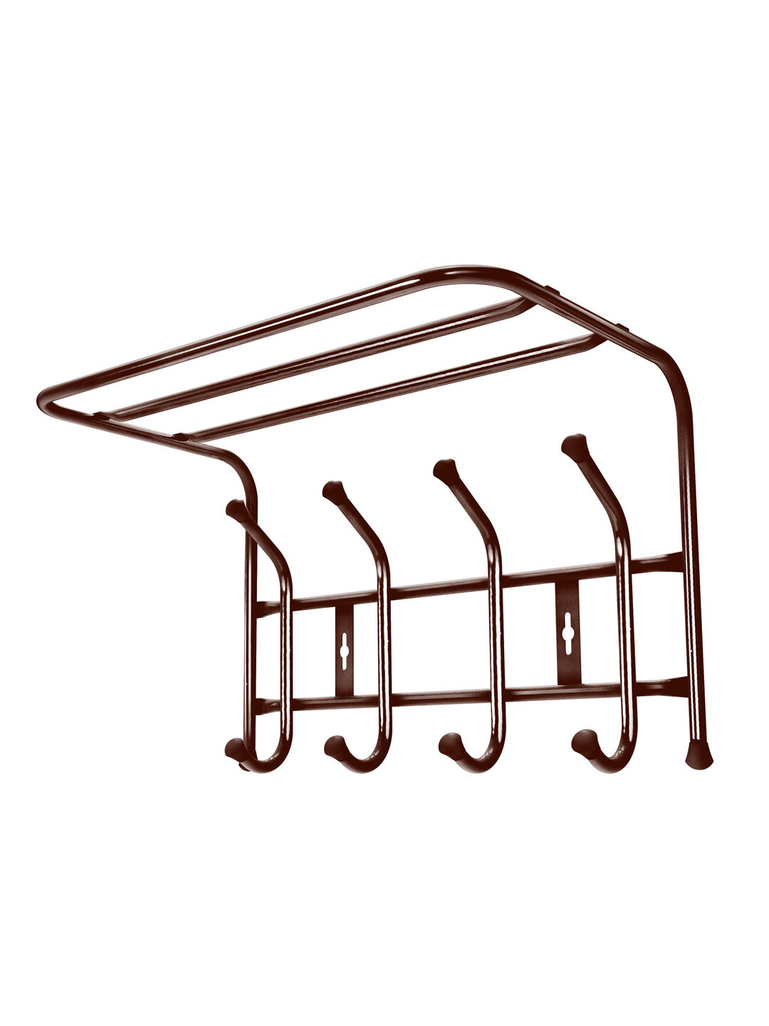 Вешалка настенная Nika ВП4, для одежды, с полкой, 4 двойных крючка, в прихожую, на стену — фото 1