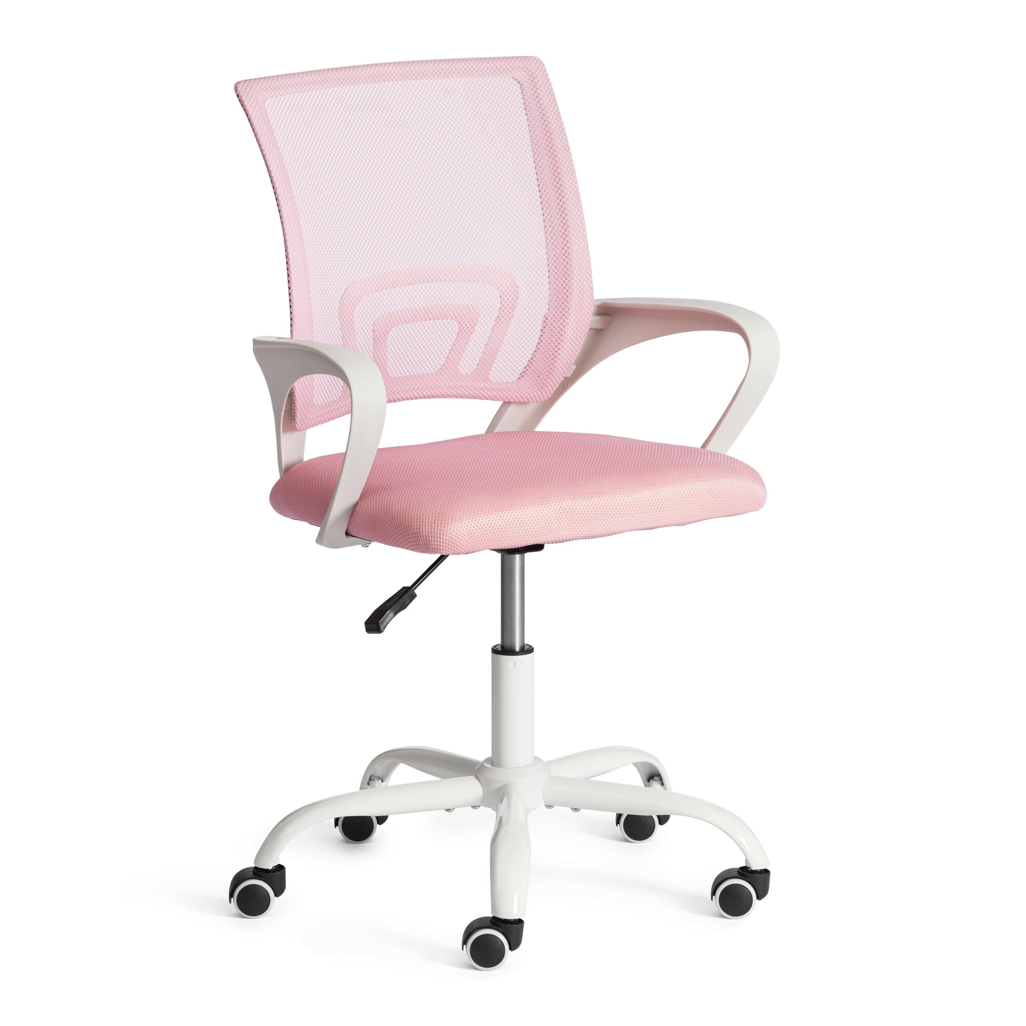 Компьютерное офисное кресло TetChair BM-520M на колёсиках с подлокотниками, ткань, розовый