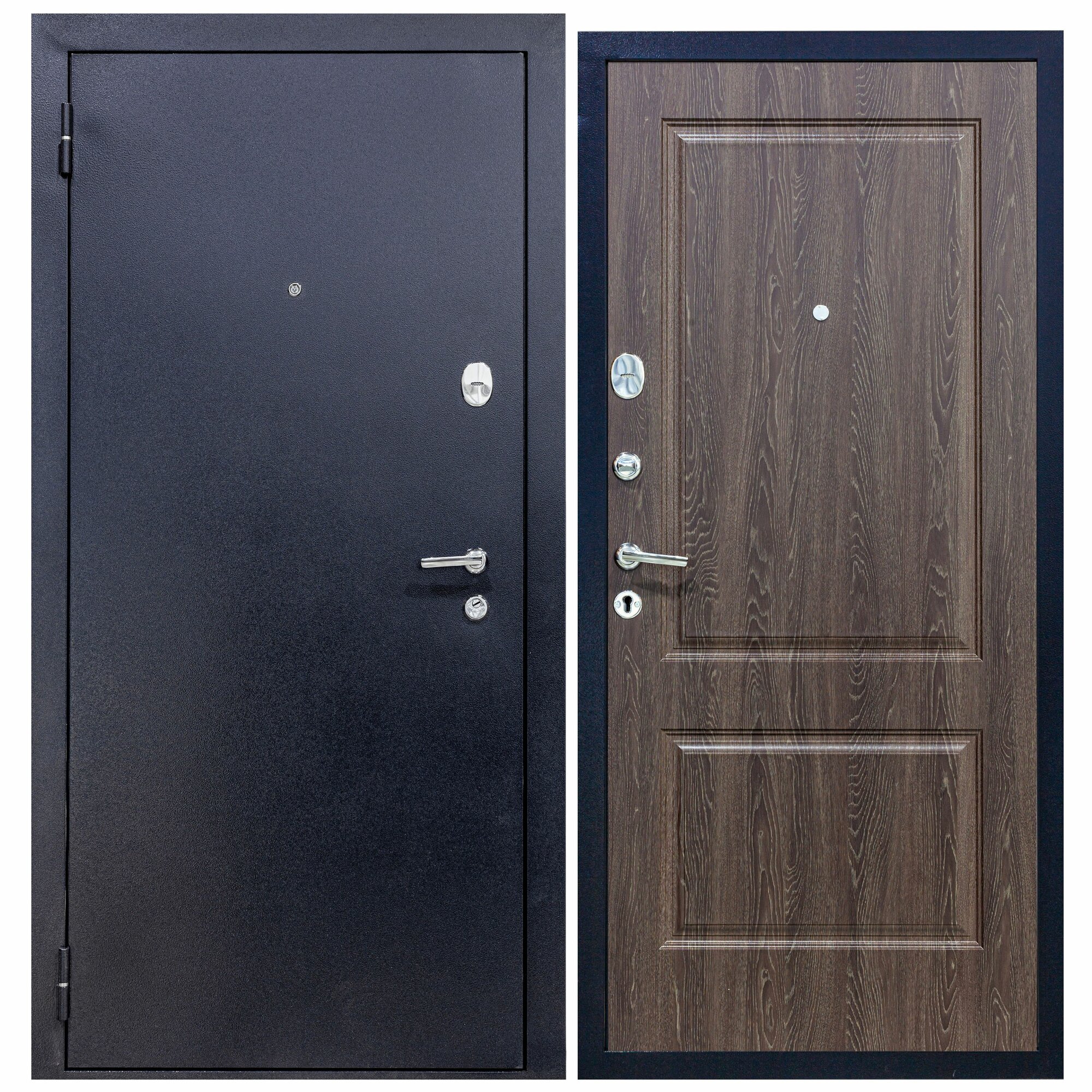 Дверь входная металлическая DIVA 510 2050х960 Левая Титан - Д7 Дуб филадельфия шоколад УТ-00083450