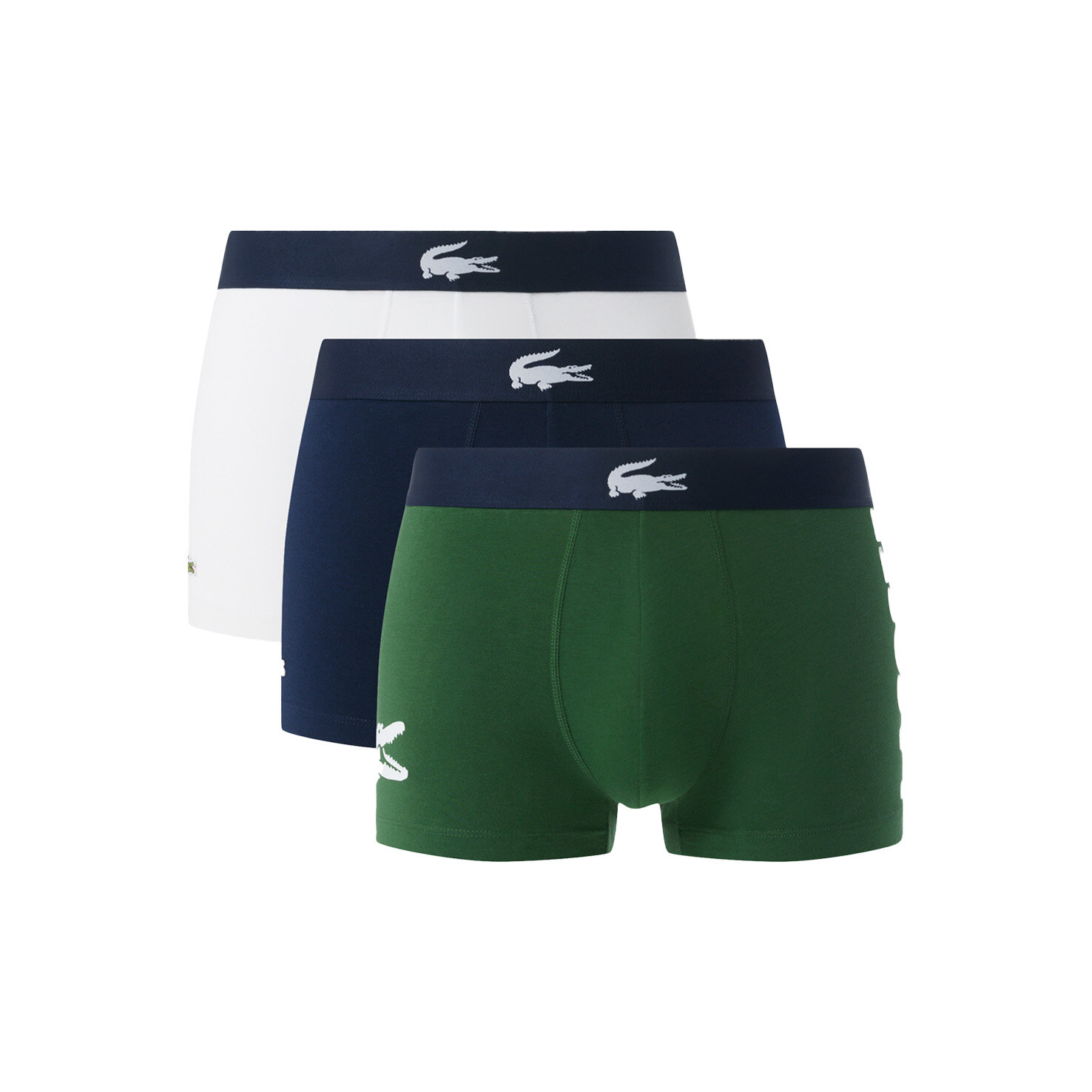 Трусы LACOSTE, размер M, белый, зеленый, синий