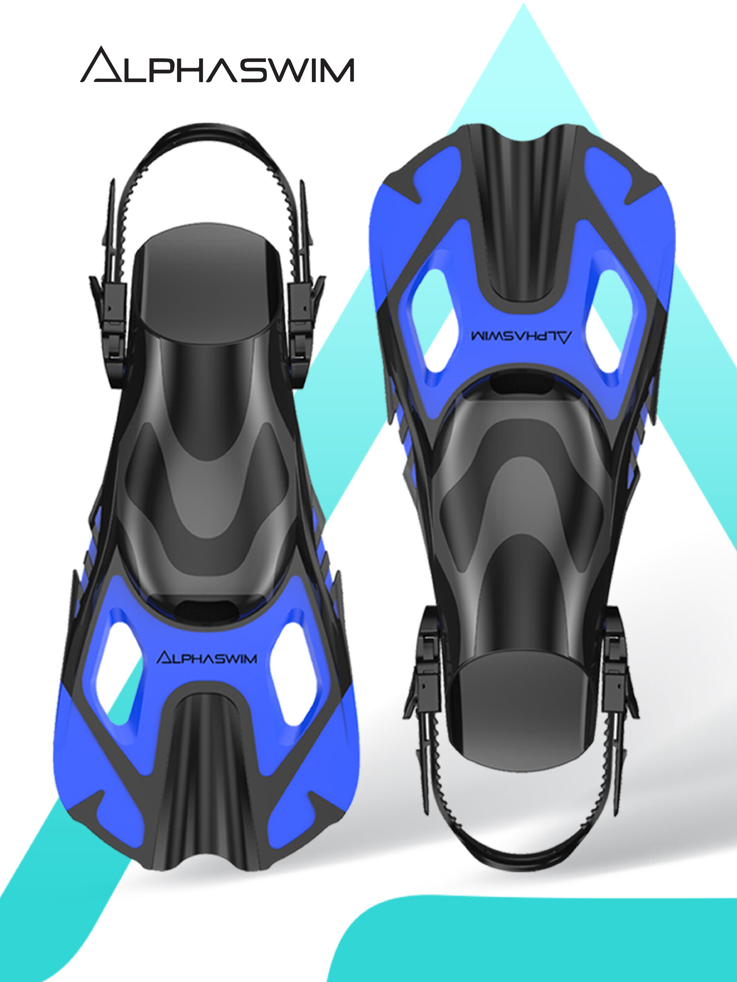 Ласты для плавания и снорклинга ALPHA SWIM регулируемые с открытой пяткой для дайвинга размер S/M 37/41