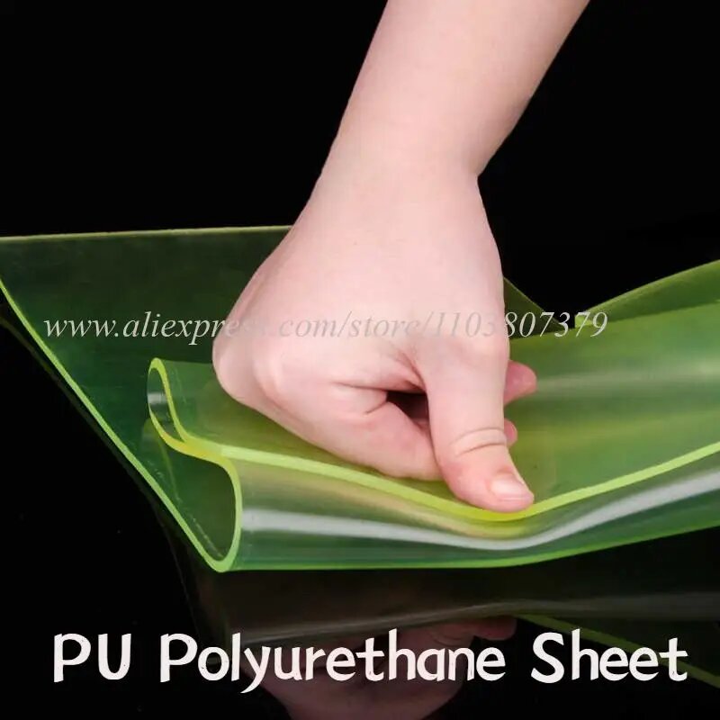 Лист полиуретановый 100x100 150x150 200x200 300x300 400x400 500x500 600x600 800 1000 ~ 2000 мм Полупрозрачная желто-зеленая пластина 100x100mm Thick 4mm