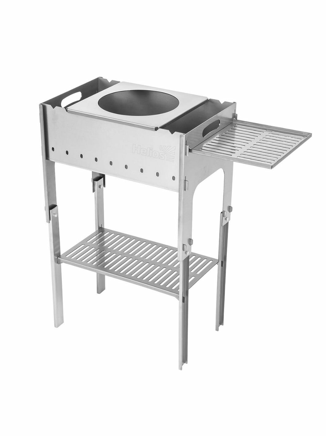 Мангал разборный со столиком и подставкой под казан Helios T-M-S-PK, 2мм, сумка