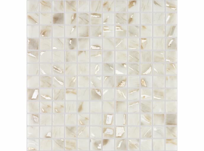 Мозаика стеклянная для душа на сетке чип 25x25 Oasis Marfil 7100 Vidrepur 317х317/4, упаковка 20 листов / 2 кв. м