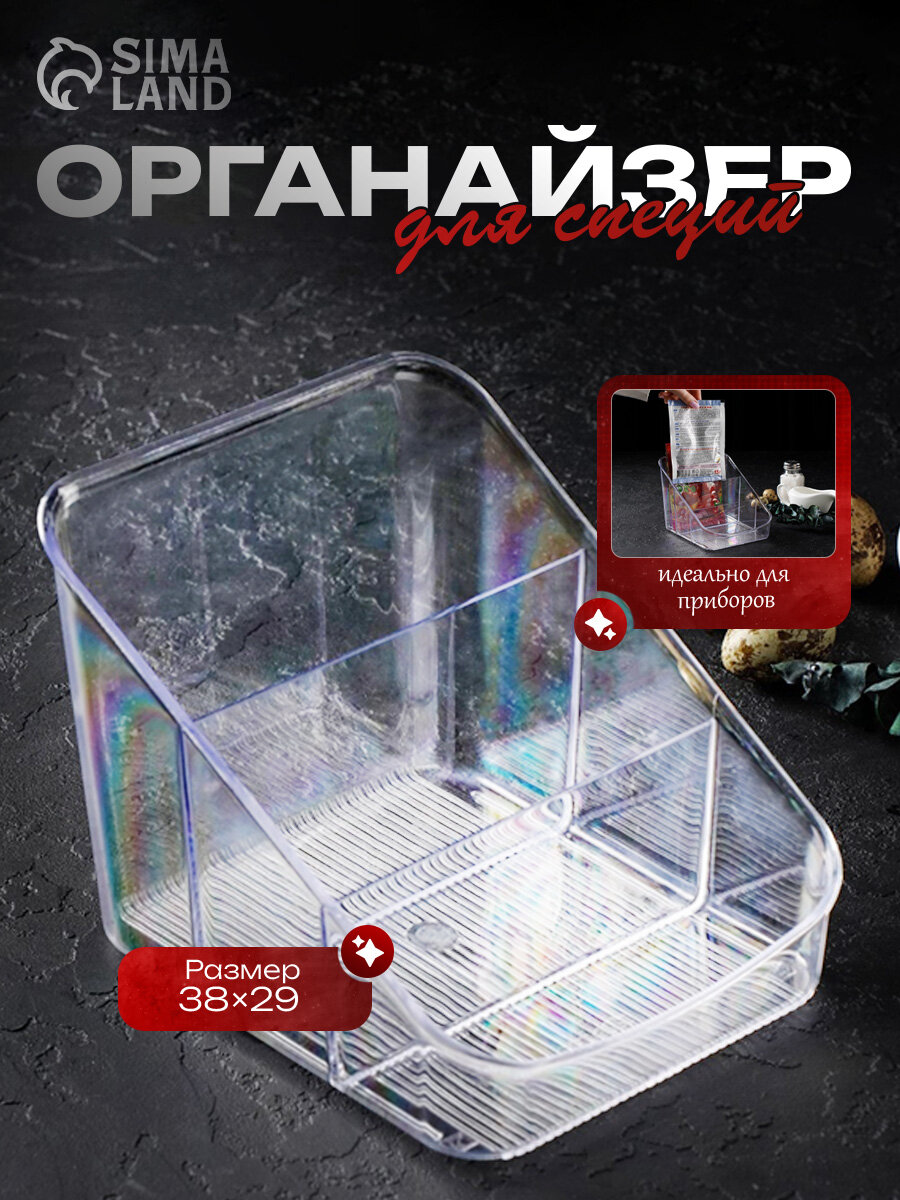 Органайзер для специй Alt, 15,8×14,9×13,2 см, пластик, прозрачный