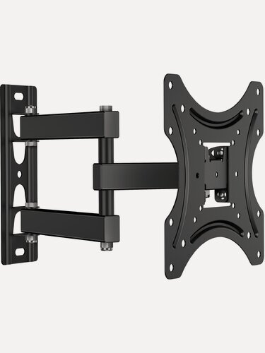 Изображение товара Кронштейн на стену STE-322 для телевизора 17"- 43" наклонно-поворотный, кронштейн для монитора до 35 кг, черный
