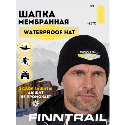 фото Шапка-бини finntrail waterproof hat для мужчин, размер xl-2xl, graphite