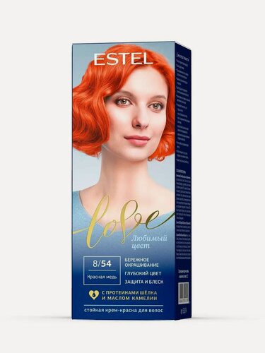 Изображение товара ESTEL Стойкая крем-краска для волос Love тон 8/54 Красная медь