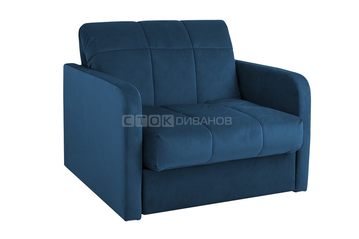 Кресло-кровать Сток Диванов Стинг Denim темно-синий 90 см, механизм аккордеон на металлокаркасе