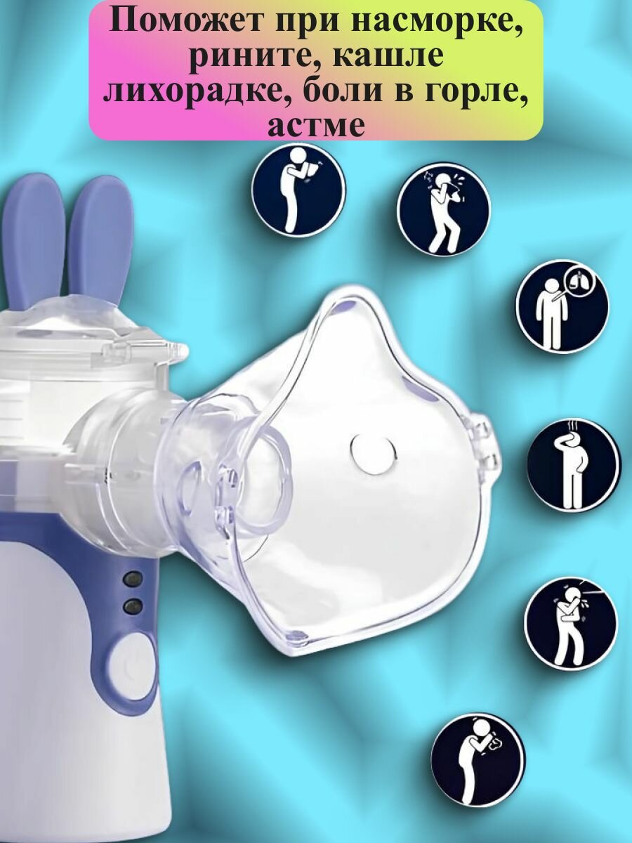 Изображение Портативный ингалятор Небулайзер Mesh Nebulizer с масками для детей и взрослых