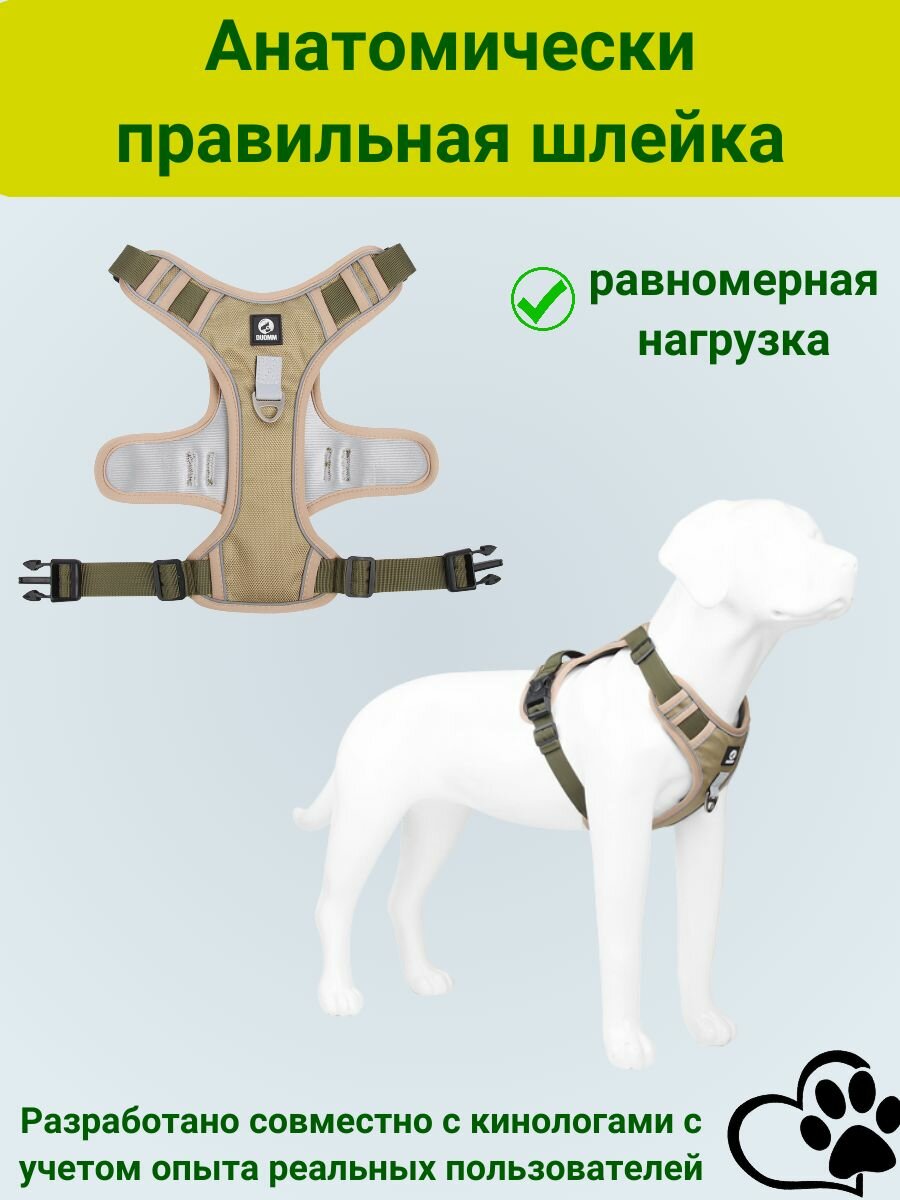 Ошейники И Шлейки Xiaomi Шлейка для собак средних и крупных пород универсальная прогулочная тренировочная для дрессировки со светоотражателем жилет-трансформер черный размер S