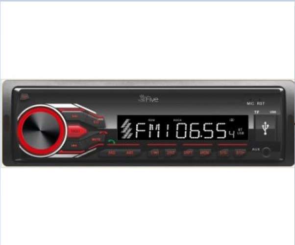 Автомагнитола красная подсветка Bluetooth, USB, AUX, SD, FM - FIVE F22R 1din Автомагнитола FIVE F22R Ключи для снятия