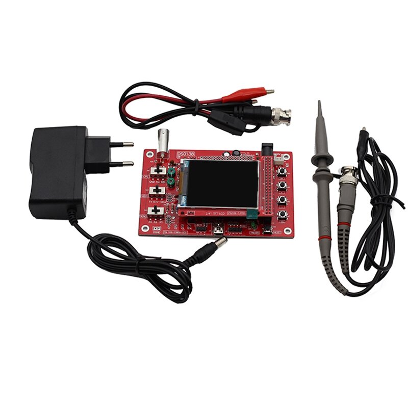 DIY 2,4-дюймовый портативный цифровой осциллограф DSO138 электронный обучающий комплект 1Msps портативный зонд P6100 EU Plug