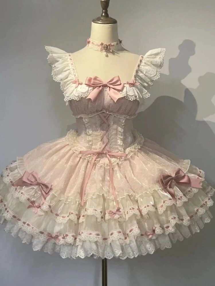 Женское платье ZHUOLIN в стиле Лолита Розовый, XL, 5566 Dress