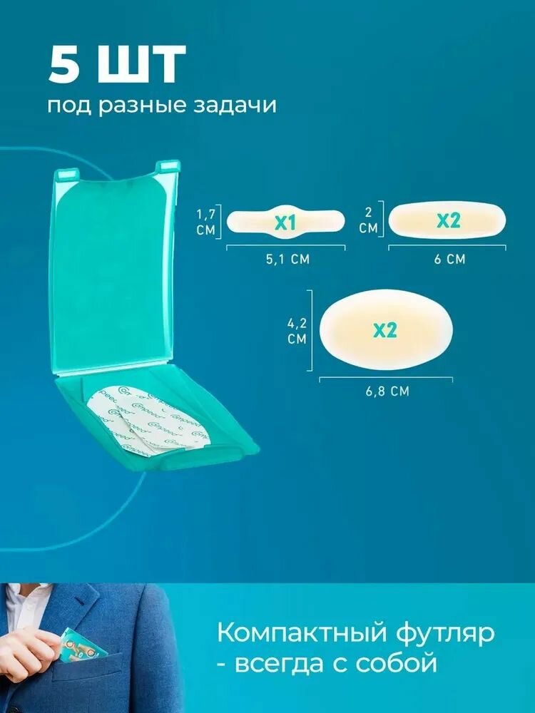 Мозольный Пластырь Пластырь мозольный Compeed под туфли для девушек, дышащий, телесный, против натирания, от натоптышей, набор, 5 шт.