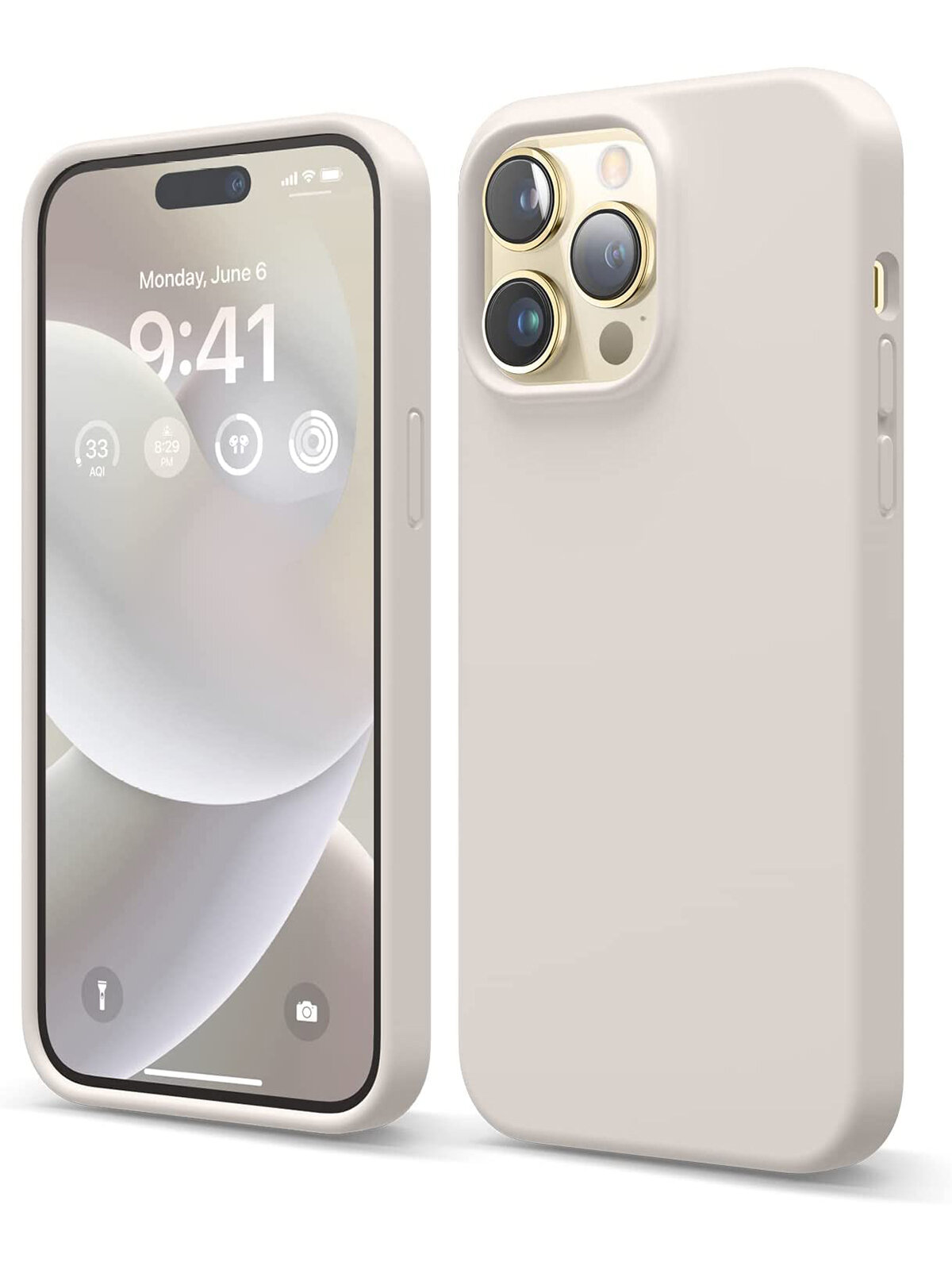 Elago силиконовый чехол для iPhone 14 Pro, Soft Silicone бежевый