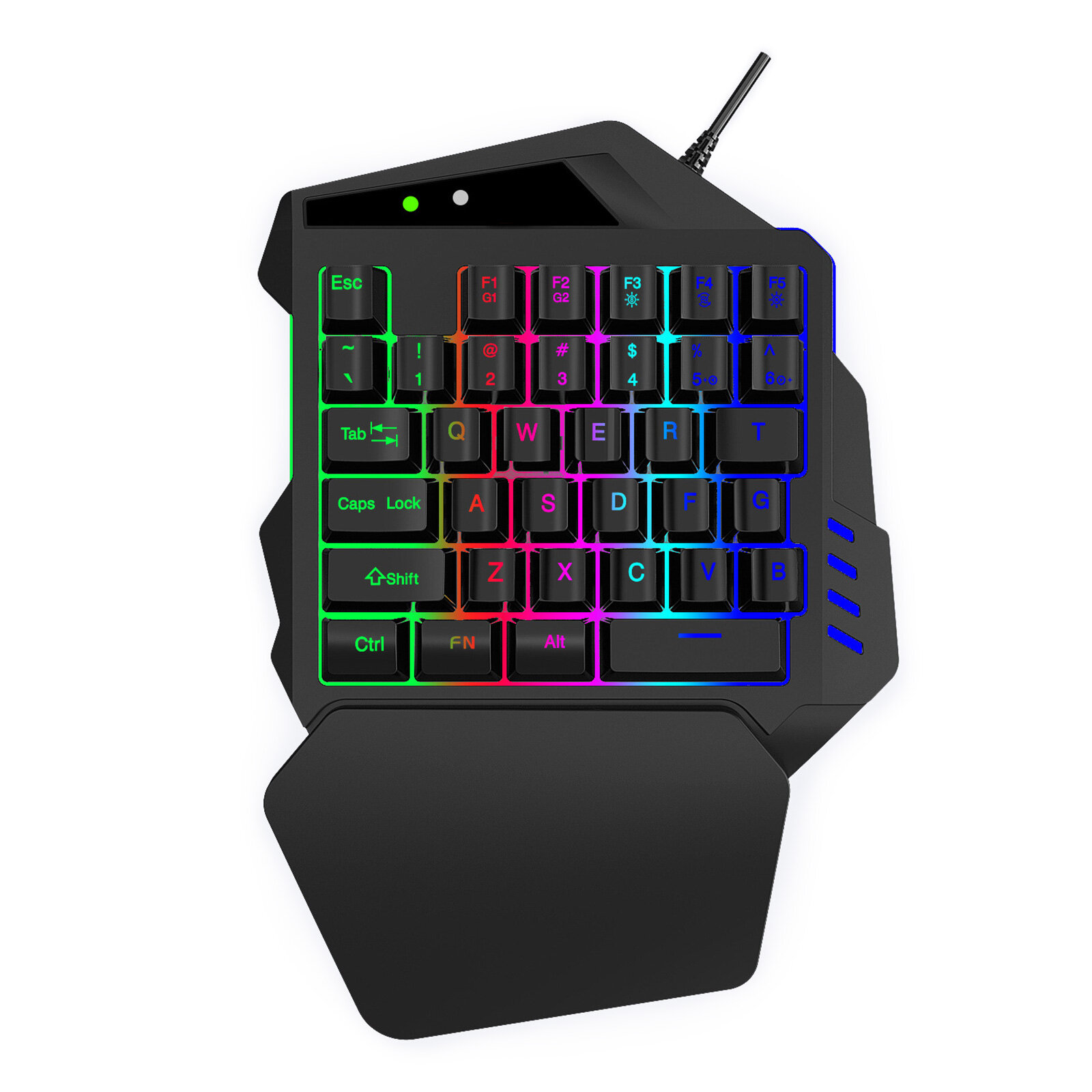 V500 35 Клавиш RGB Левосторонняя Игровая Клавиатура Аналоговый Вход Контроллера Игровой Контроллер Для Одной Руки Со Светодиодной Подсветкой Клавишных Колпачков