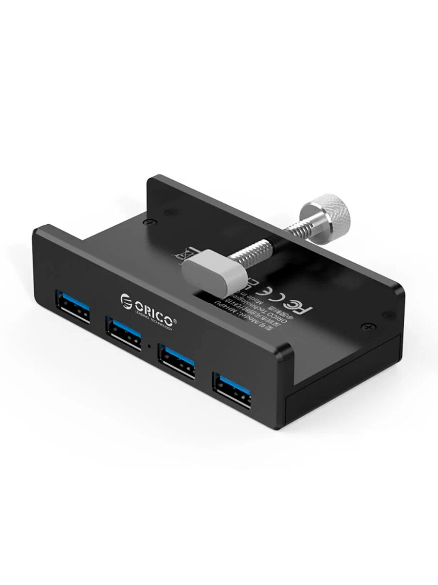 USB-хаб ORICO на 4 порта USB 3.0 с креплением на монитор/стол , черный