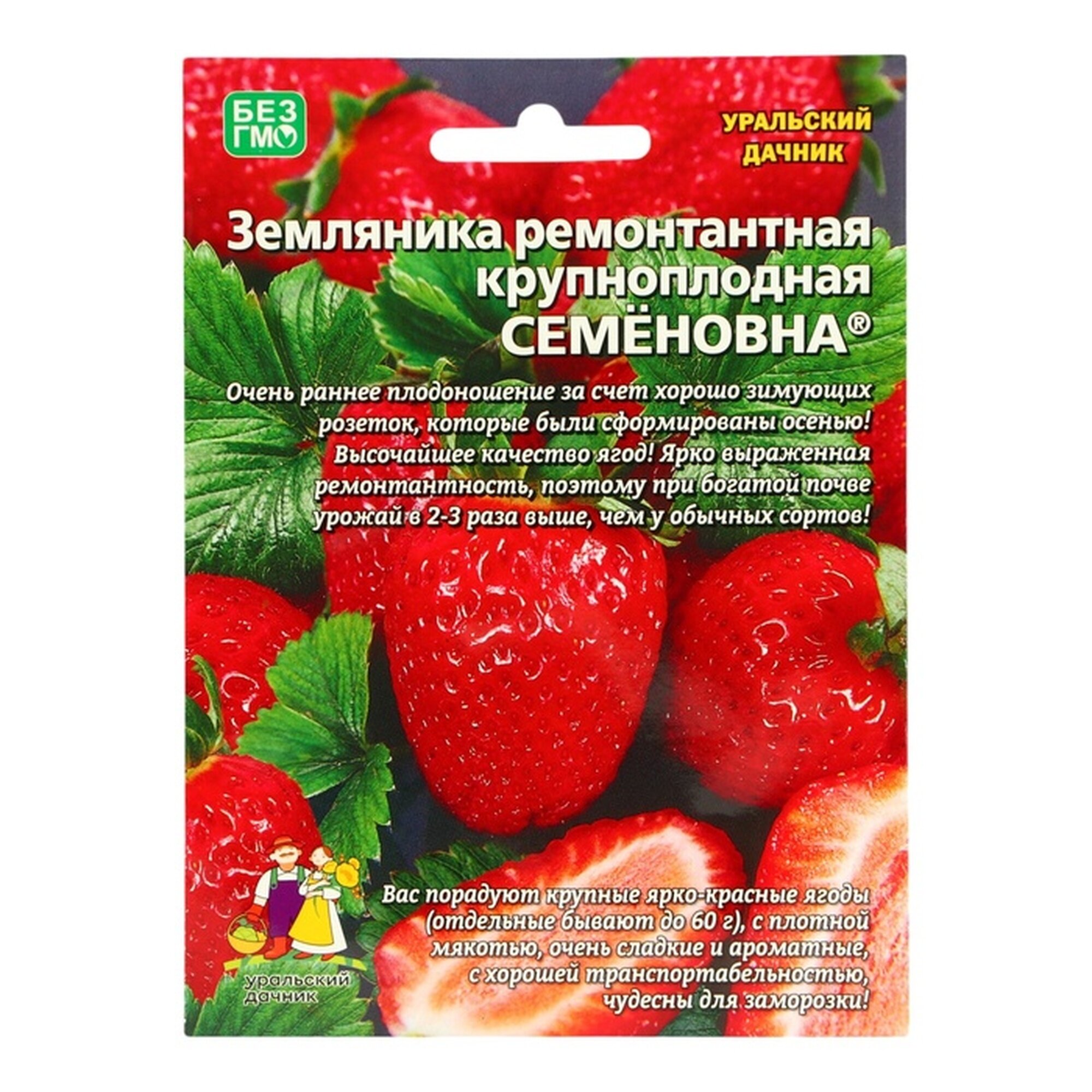Семена Уральский Дачник  Земляника Семёновна   ранние  для сада  10 штук