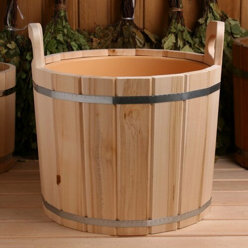 Изображение товара Запарник Сима-ленд "Добропаровъ", липа, 20 л, с пластиковой вставкой