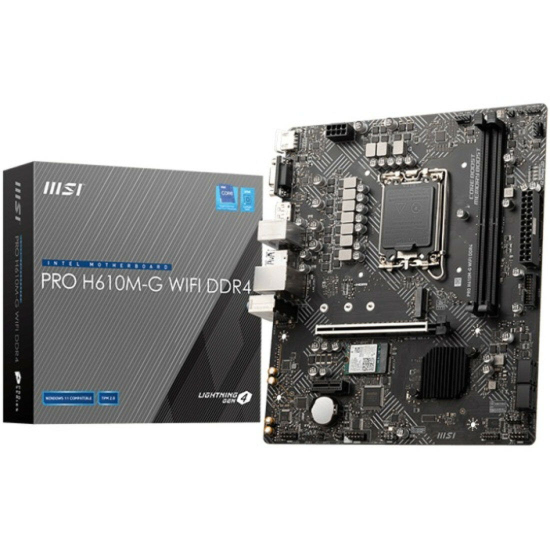 Материнская плата MSI PRO H610M-G, Wi-Fi, DDR4, microATX