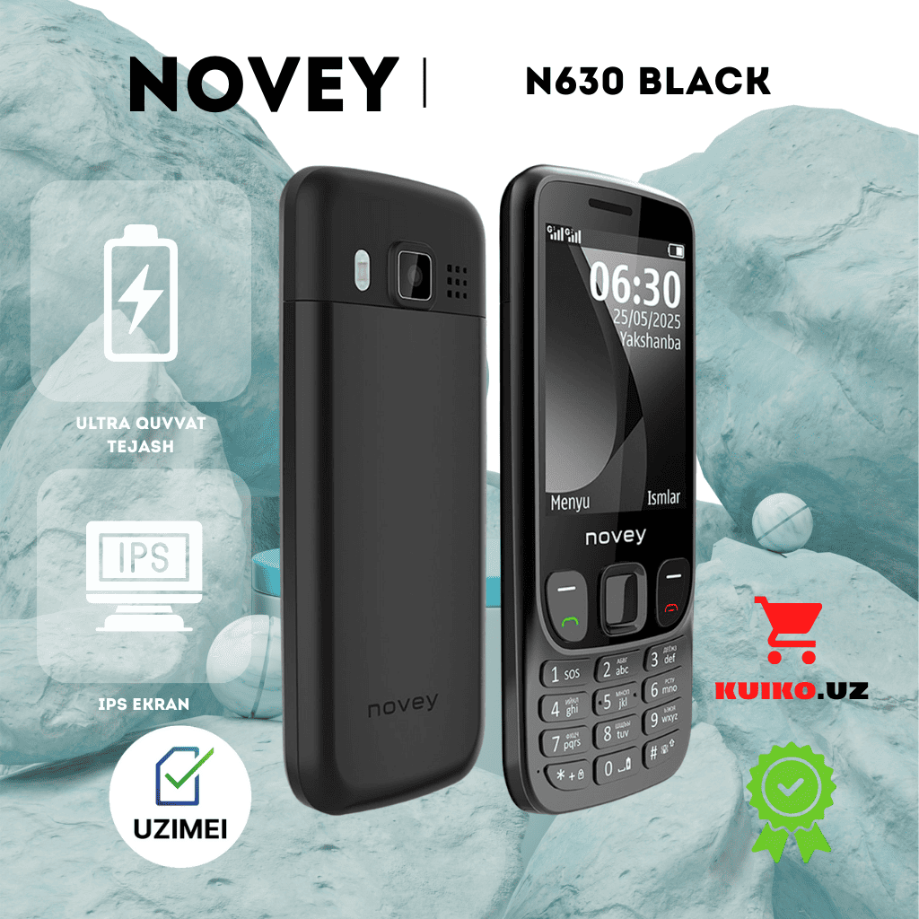 Смартфон Novey N630, Black, экран 2.8 дюйма, двойной SIM, Bluetooth