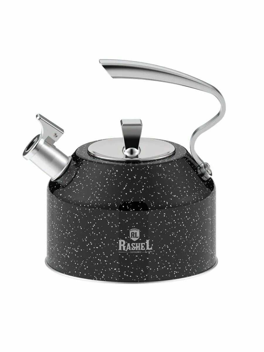 Чайник из нерж. стали 3 л со свистком чёрный R-7831