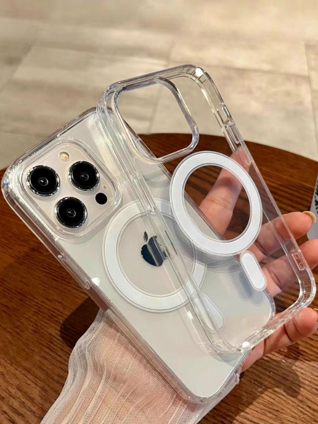 Чехол MagSafe, для iPhone 14 Pro , прозрачный, ударопрочный, магнитный