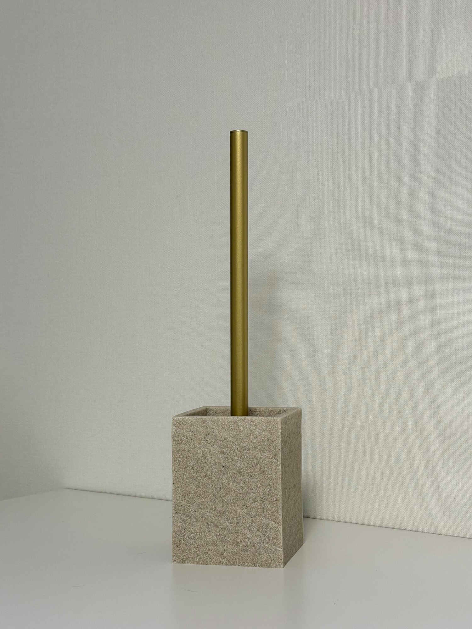 Ершик для унитаза с подставкой / ершик для туалета напольный квадратный бежевый