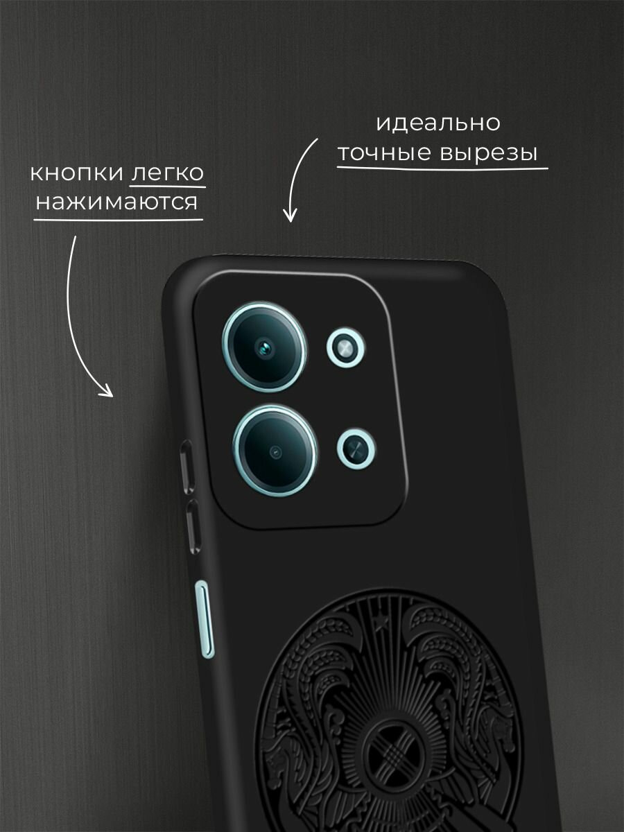 Чехол на Xiaomi Redmi 15C 4G /Poco C85 4G / Редми 15C 4G/Поко C85 4G с принтом Герб и флаг казахстана — фото 1