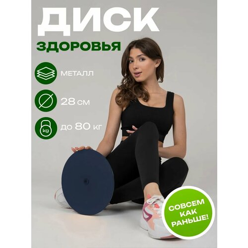 Диск здоровья металлический, диаметр 28 см, двухцветный, до 80 кг