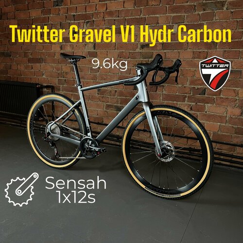 Велосипед Twitter Gravel V1 Full-hydr Carbon 96 кг 700х40с гревел шоссейный взрослый 54 см 12 скоростей цвет серый графит 120000₽