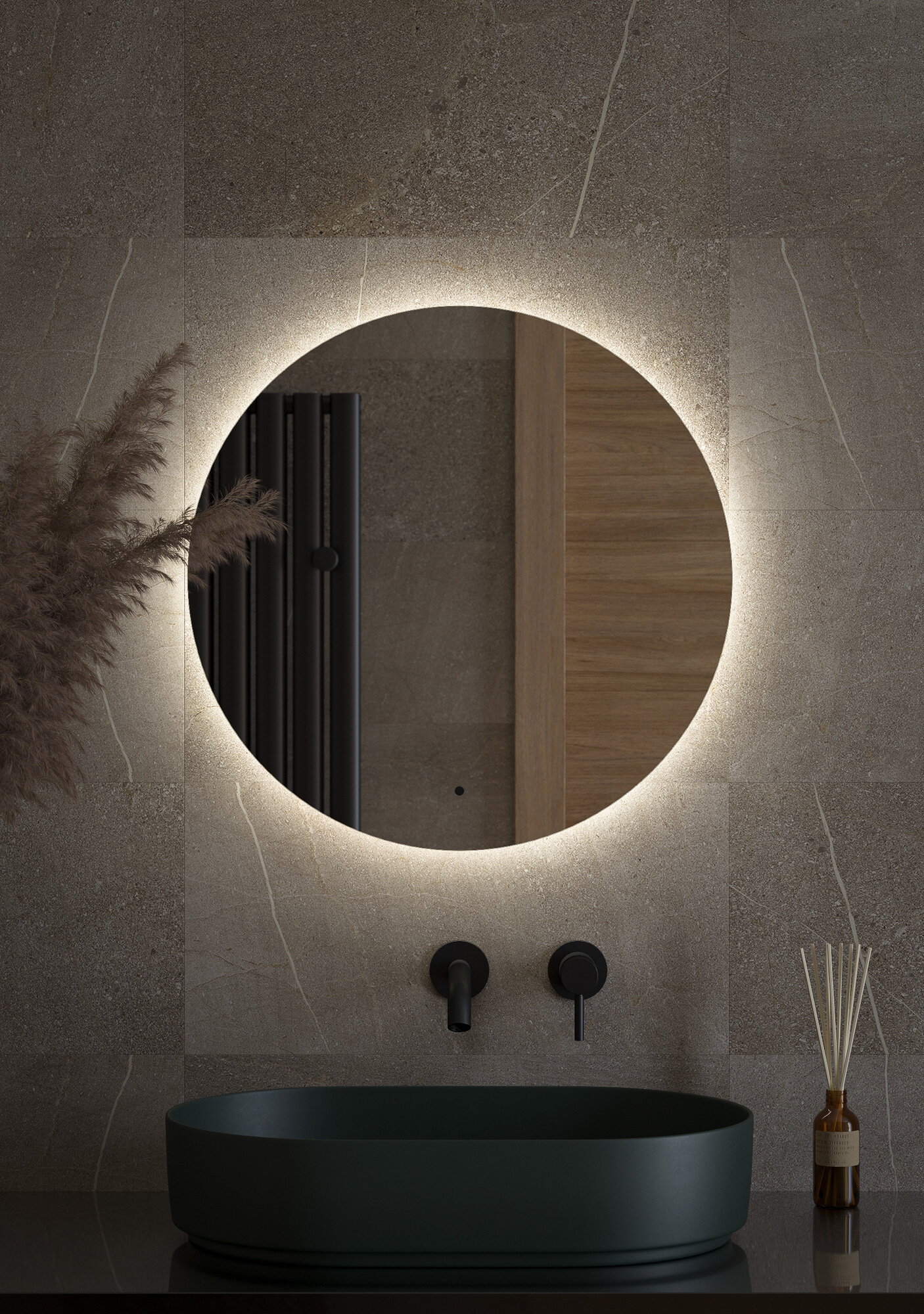 Зеркало Defesto Opti 60 с LED-подсветкой, ИК выключатель - фото №3