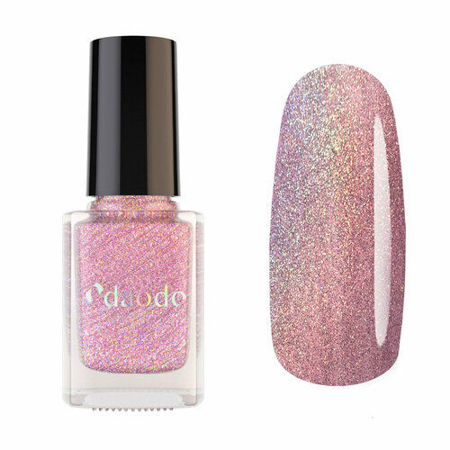 Лак для ногтей DAODO Укрепляющий Песня Соловья , розовый голографический, 12 мл