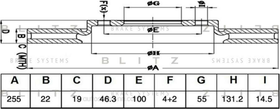 BLITZ BS0530 диск тормозной передний!\ Toyota Yaris 1.0/1.3 06>