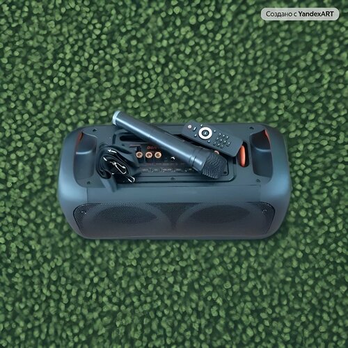 Колонка акустическая Караоке) POWERFUL 1176 Подсветка Пульт Микрофон Bluetooth AUX Usb Micro-CD FM AUX Ремень переноски