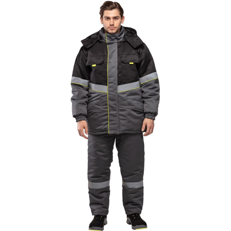 Куртка рабочая зимняя муж з43-КУ сер/черн (р.64-66) 170-176(серия З)