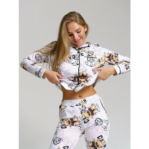 фото Пижама buy-tex.ru женская с брюками, размер 54, белый