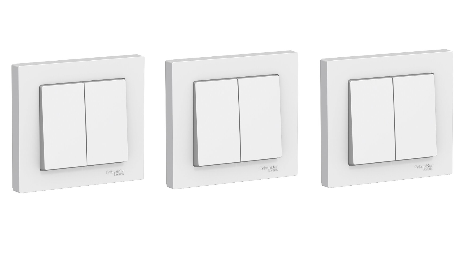 Выключатель Systeme Electric AtlasDesign 2-клавишный механизм белый ATN000152 (3 шт.)