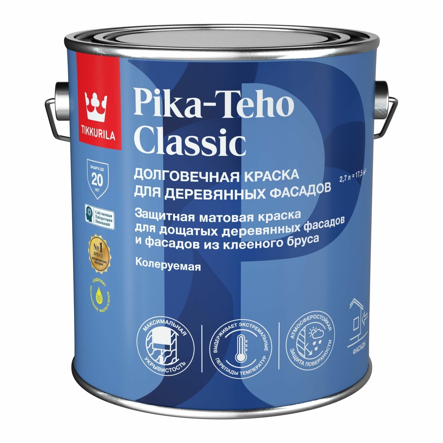 Краска для деревянных фасадов Tikkurila Pika-Teho Classic (2,7л) белая