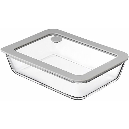Контейнер Smart Solutions для запекания и хранения стеклянный с вакуумным эффектом 700 мл светло-серый (SS0000227)