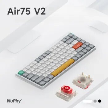 NuPhy Клавиатура беспроводная Air75 V2 Red Switch, (Gateron Low Profile Red), белый