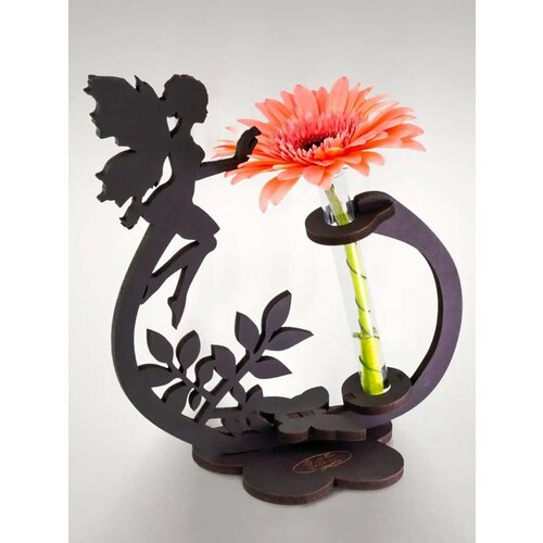 Ваза с колбами деревянная интерьерная