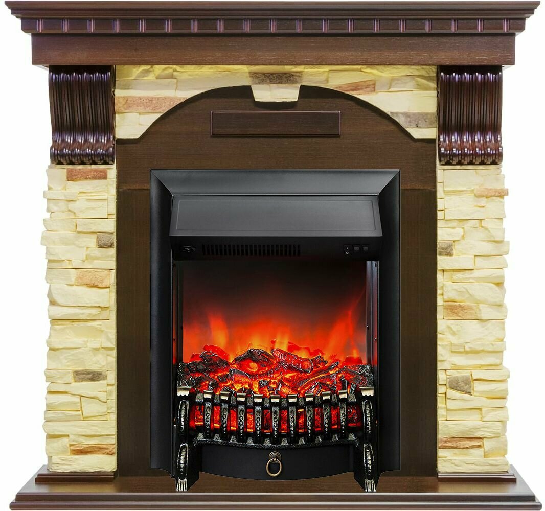 Камин электрический Royal Flame Dublin AO сланец с очагом Fobos (электрокамин)