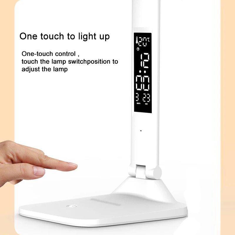 Настольные Лампы И Ночники Xiaomi Светодиодные настольные лампы Xiaomi, приглушаемый сенсорный складной светильник с календарем, термометром, ночники для кабинета, лампа для чтения 3200 With Pen Holder