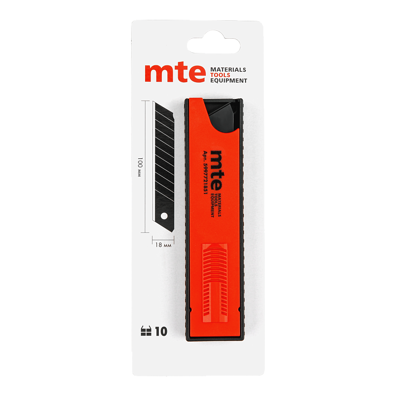 Лезвие для ножа ломкое черное 18ММ (10 шт)