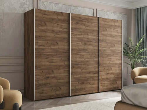 Изображение товара Шкаф Эста 3-х дверный ЛДСП 240х240х66, Мебельная компания Е1, Дуб табачный