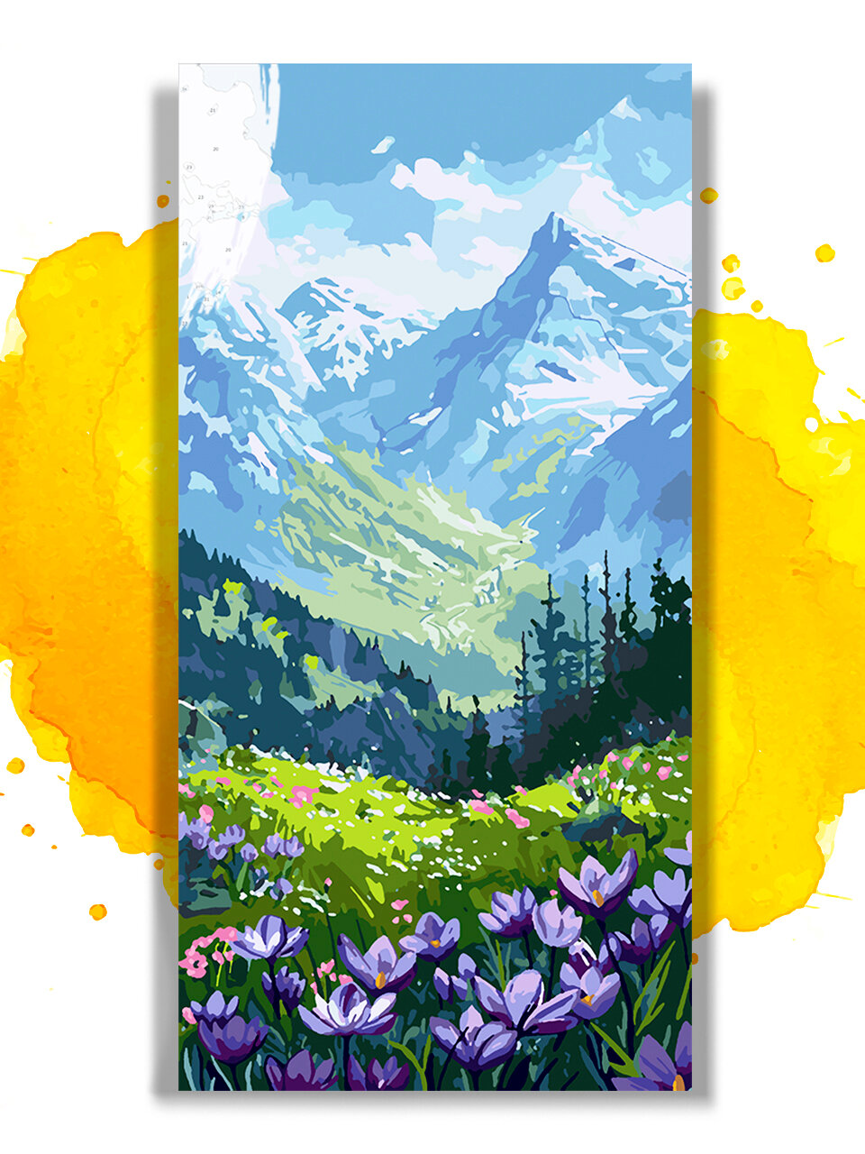 Картина по номерам на холсте Горные цветы, 30 х 60 см