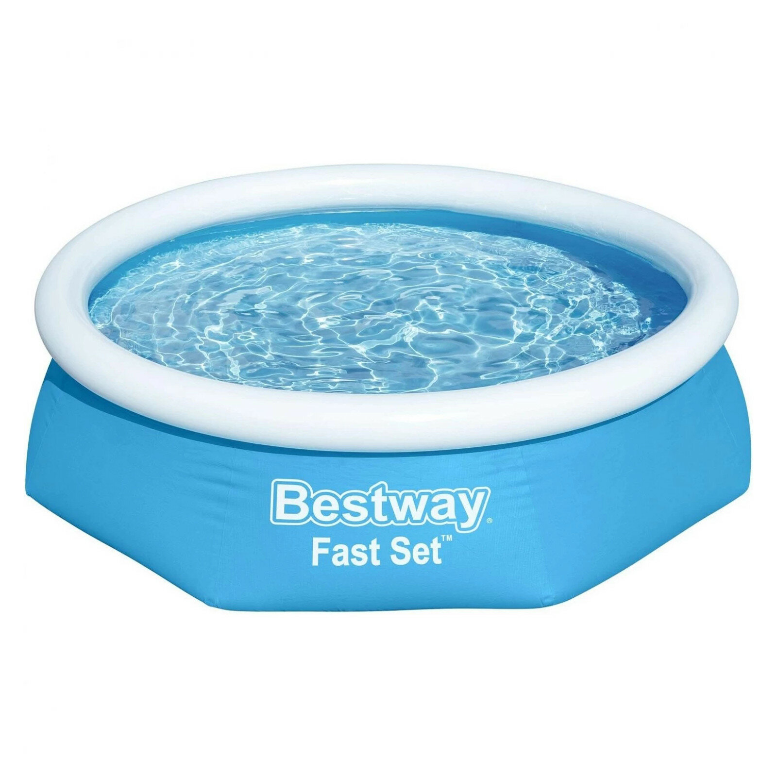 Бассейн BESTWAY Fast Set, голубой, надувной, круглый, 244см х 61см, 1880 л